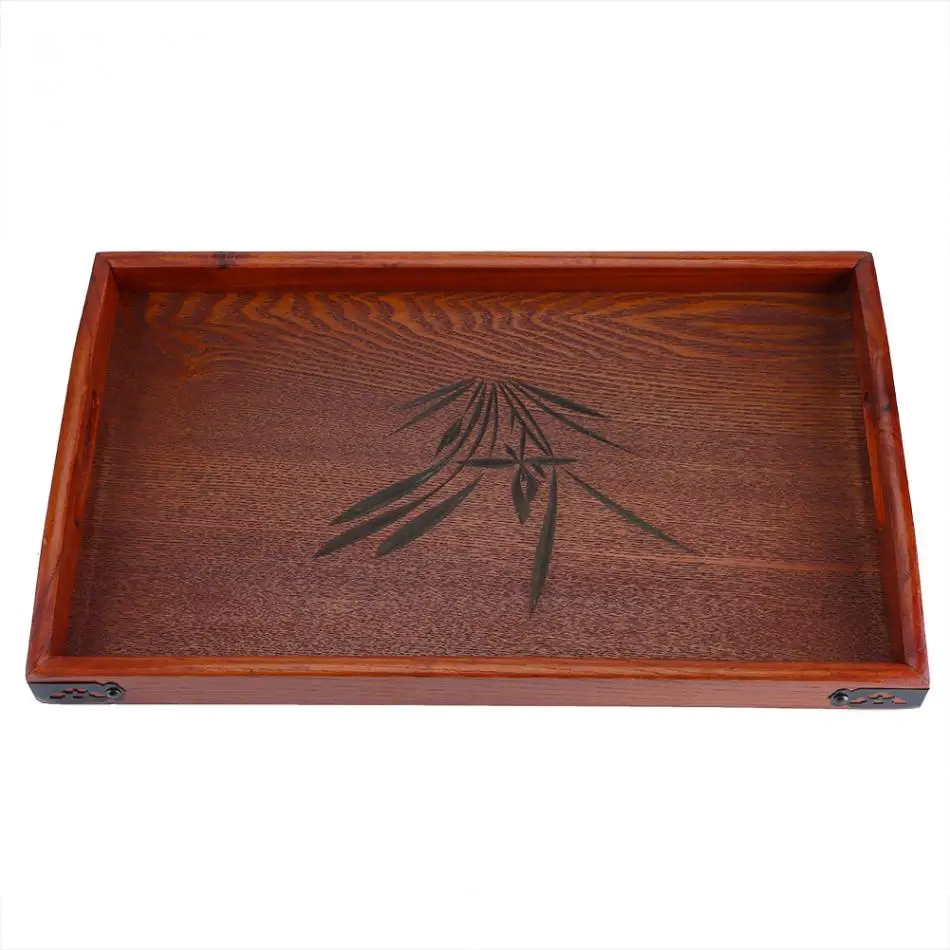 Новый большой деревянный поднос для чая воды напитков завтрака подачи с ручкой |