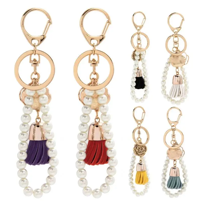 Жемчужные Кожаные Кисточки жемчужный роскошный автомобильный брелок сумка