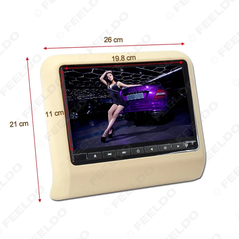 FEELDO 1 компл цифровой HD 9 &quotавтомобильный монитор подголовника LCD висит DVD плеер с FM