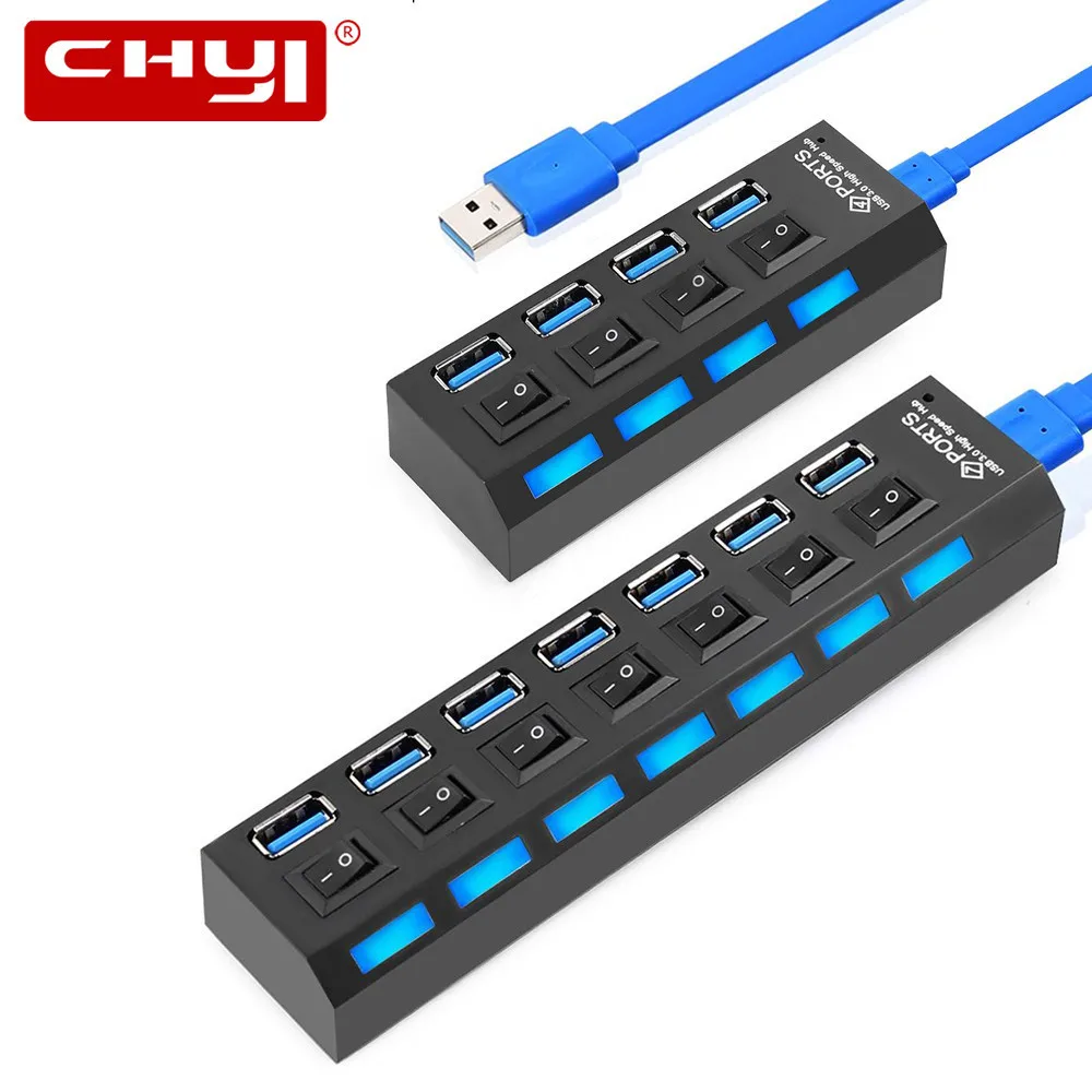 

Хаб-разветвитель CHYI с USB usb-хаб/3,0/4/7 портами, 5 Гбит/с, USB 3,0