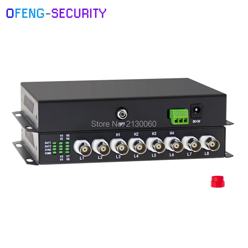 1 Pair 8CH AHD/CVI Video+1CH RS485 data video digital optical converter SM single fiber FC port 20KM Fiber Optical Extender |