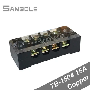 Terminal Block TB-1504 15A 4P Copper Connection Plate TB Series Fixed Type Connector Terminal Connect (10PCS)