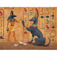 hobbies and crafts 5d full square diamond painting egyptian frescoes anubis decorative diamond embroidery mosaic cross stitch