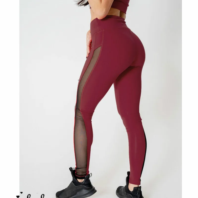 Women Mesh Patchwork Legging 2019 Spring High Waist Fitness Push Up Hip Pants Trousers | Женская одежда