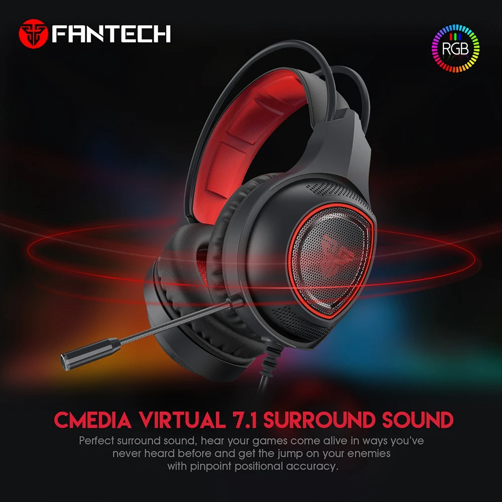 Игровая гарнитура FANTECH HG16 Pro 7 1 Channel RGB игровая The Sniper обеспечивает повышенное