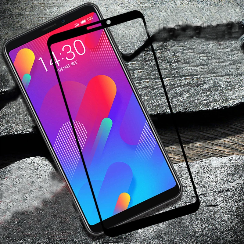 For Meizu M8 Case Soft TPU Matte with Full Coverage Tempered Glass Screen Protector Lite |