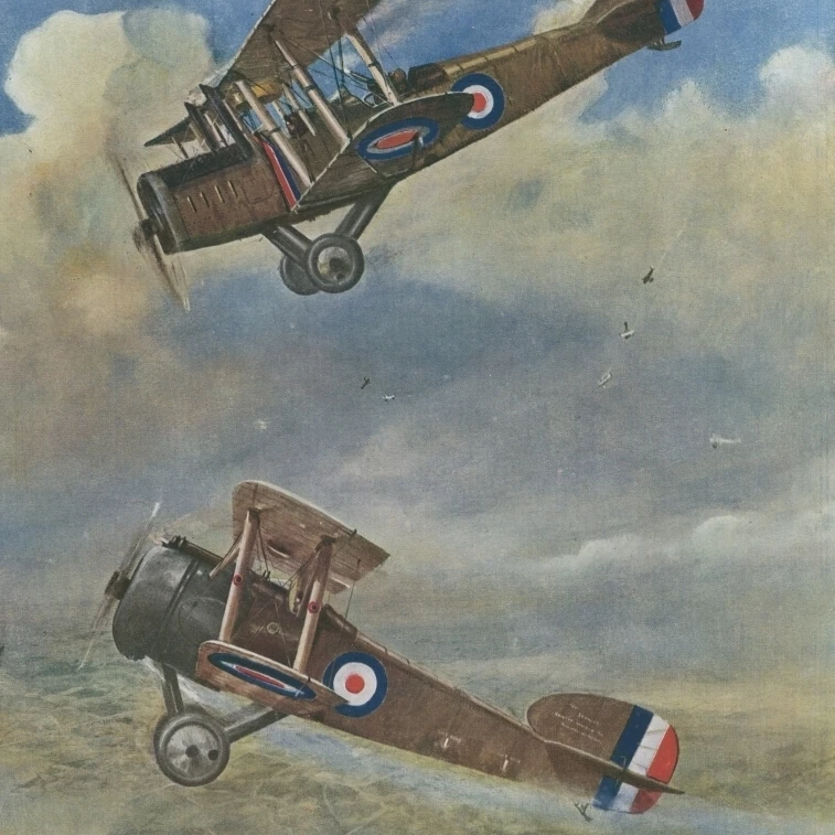 Первая мировая война Air Battle By G. H. Davis плакат печать на Illustrated London News Ltdmary Evans