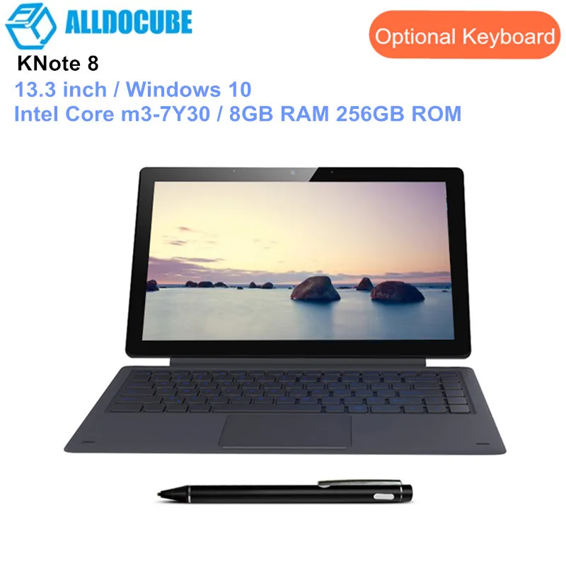 ALLDOCUBE KNote 8 планшетов 2 в 1 планшетный ПК 13,3 дюймов Windows 10 Intel Core m3-7Y30 двухъядерный 8 Гб ram 256 ГБ rom type C 2560*1440