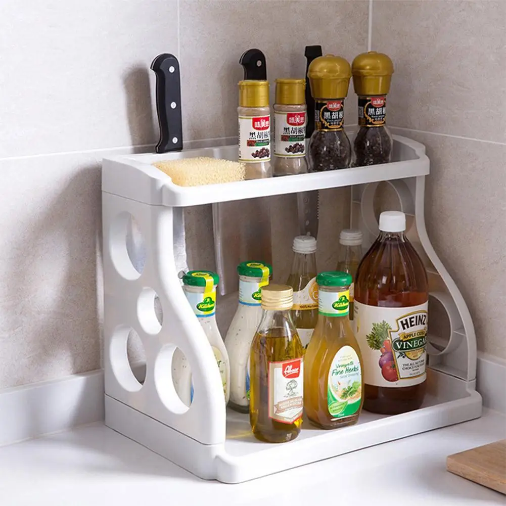 

Multifunctional 2 Layer Storage Rack for Kitchen Sauces Knife Organize