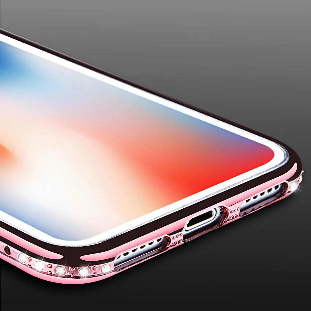 KISSCASE Diamond Bling Case For iPhone X 6 6S 7 8 Plus Rhinestone Bumper Transparent TPU Phone Cover 5s se 5 Shells |