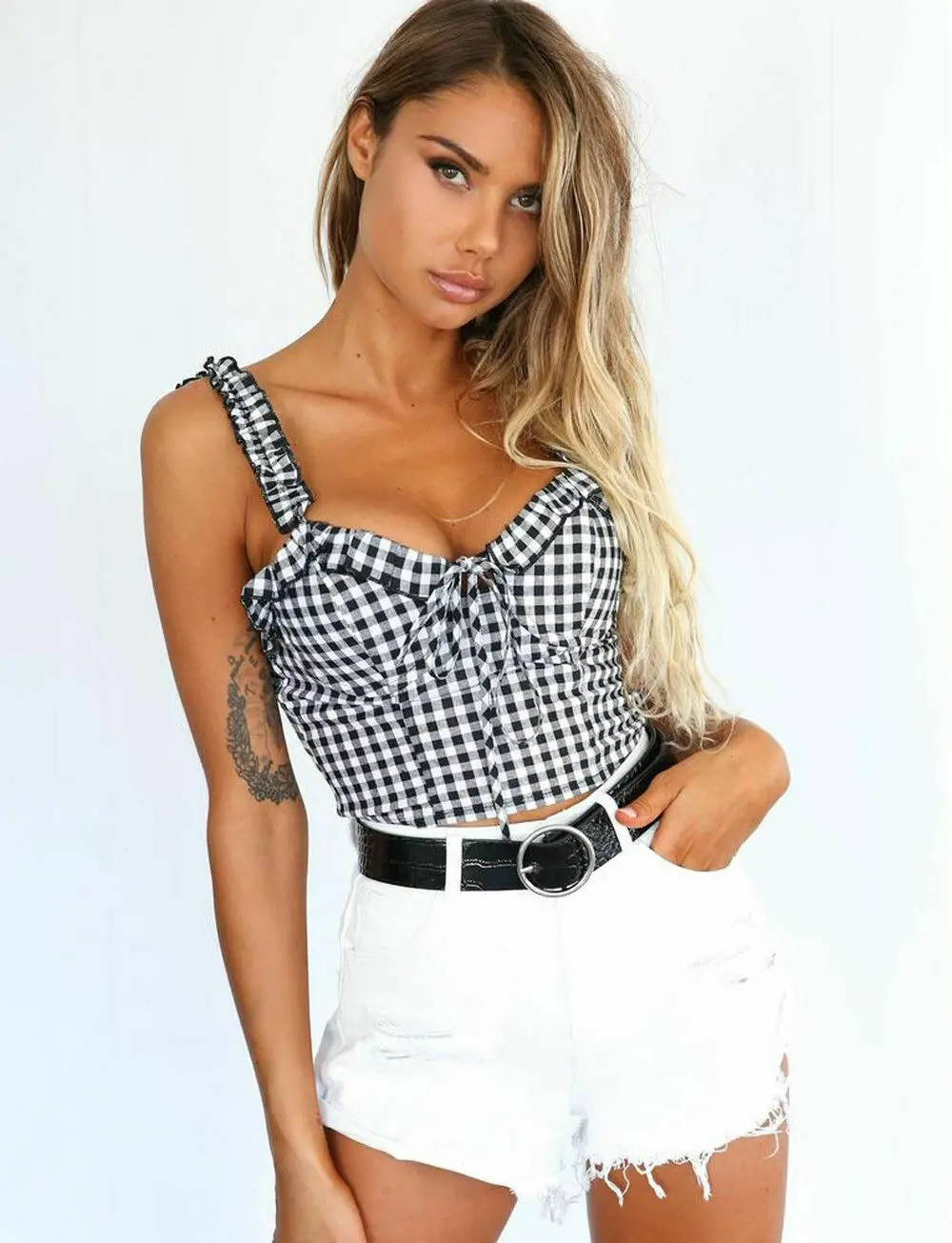 Новинка 2019 Модный женский пикантный Повседневный Топ с открытыми плечами кроп