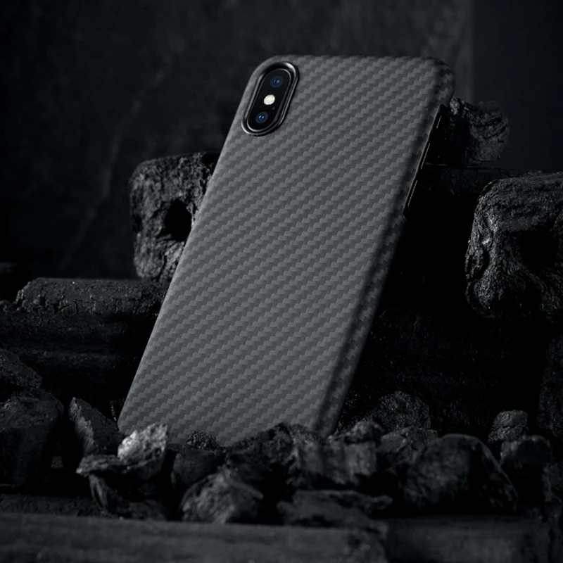 Ультратонкий чехол 0 7 мм из углеродного волокна с рисунком для iPhone XS роскошный
