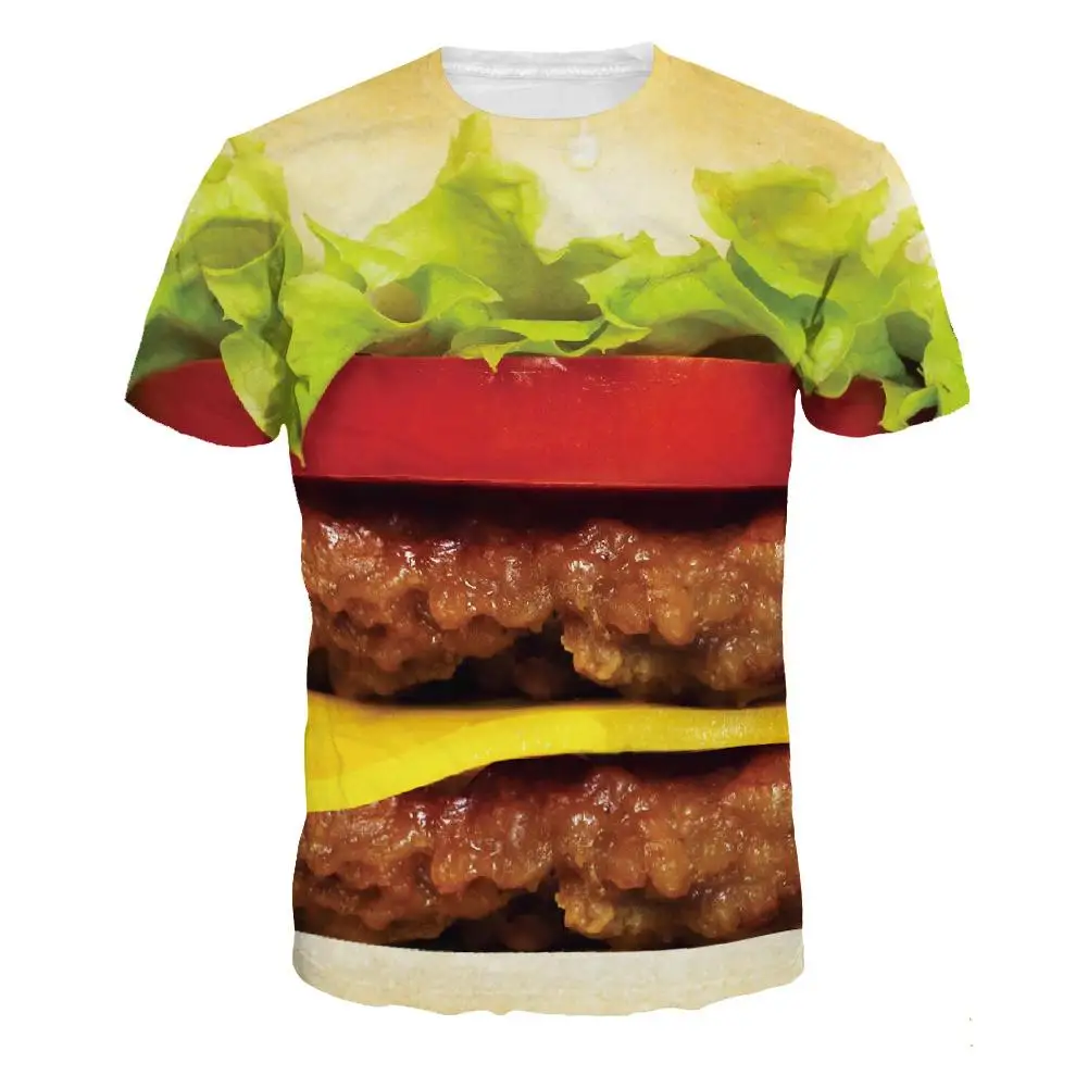 Новый большой Mac Burger 3D Печатный Топ Мужская футболка с коротким рукавом и круглым