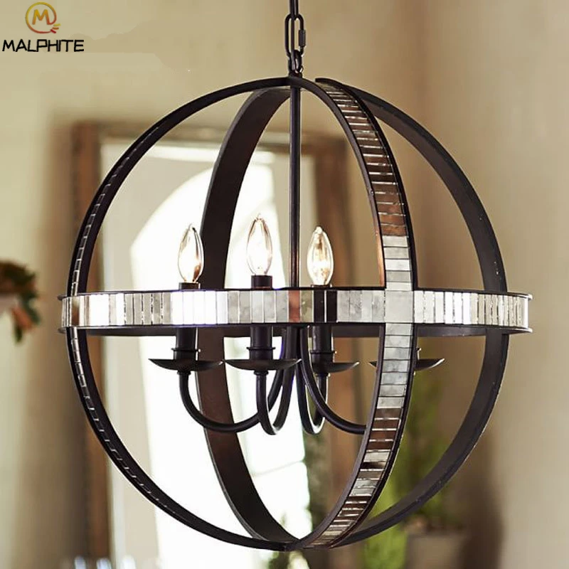 

Modern American Pendant Light Nordic Restaurant Industrial Decor Luminaire Iron Hanging Globe Pendant Lamps Living Room Fixtures