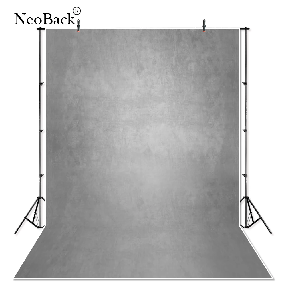 NeoBack виниловый тканевый фон для фотостудии туманный серого цвета с абстрактным