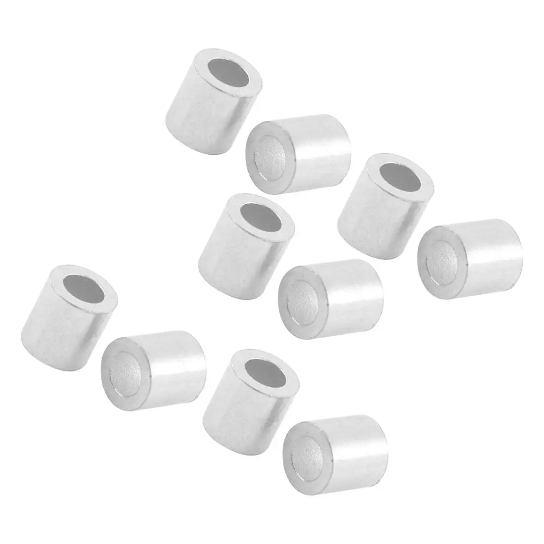 10 pieces Wire Rope Aluminum Ferrules Sleeves Silver Tone cable clamps huelsen Single Holes for 4mm wire rope press | Обустройство