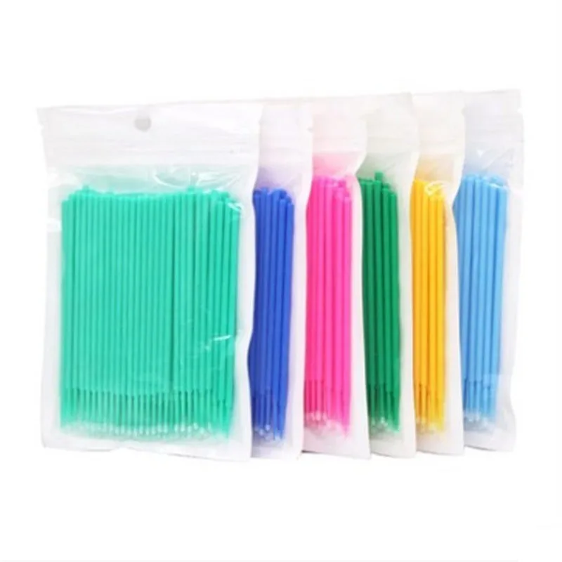 100 шт./упак. одноразовая микрощетка для наращивания ресниц ватный тампон