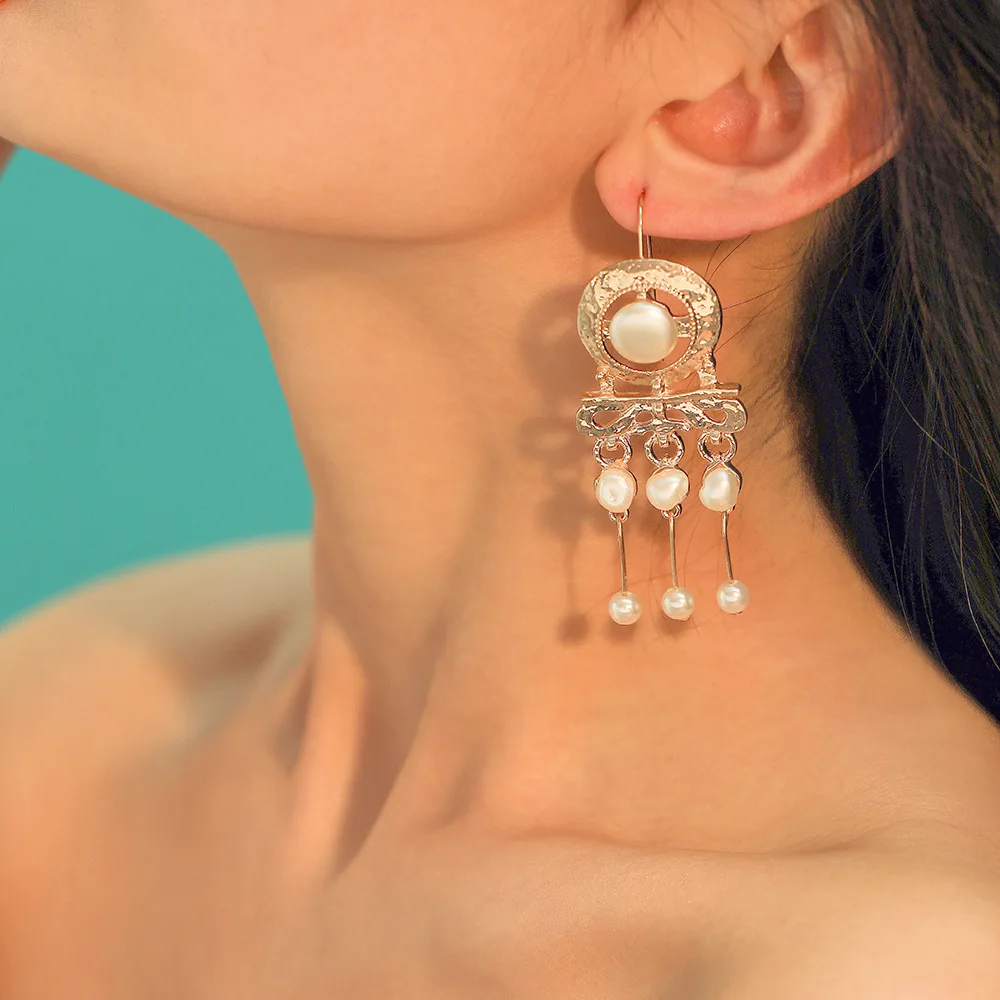 Женские серьги-подвески ZA богемные Свадебные ювелирные изделия с жемчугом