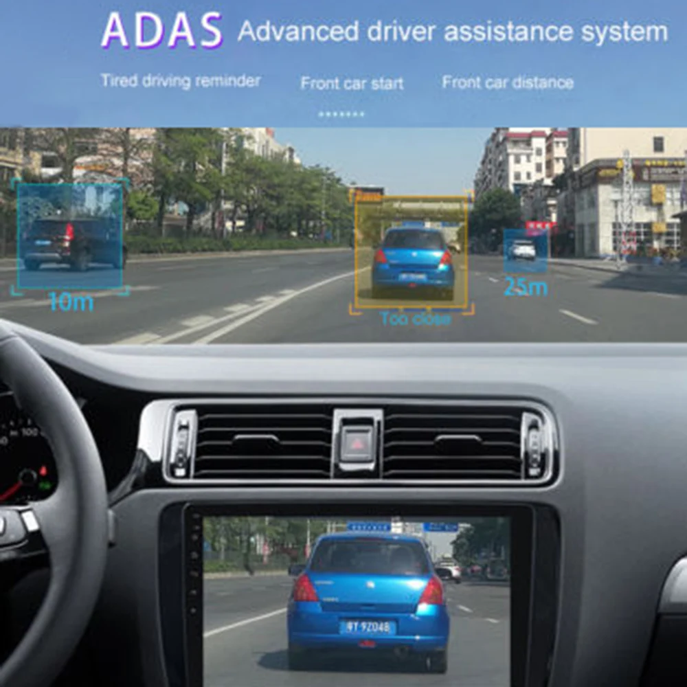 Мини видеорегистратор ADAS Full HD Автомобильный цифровой для Android мультимедийный