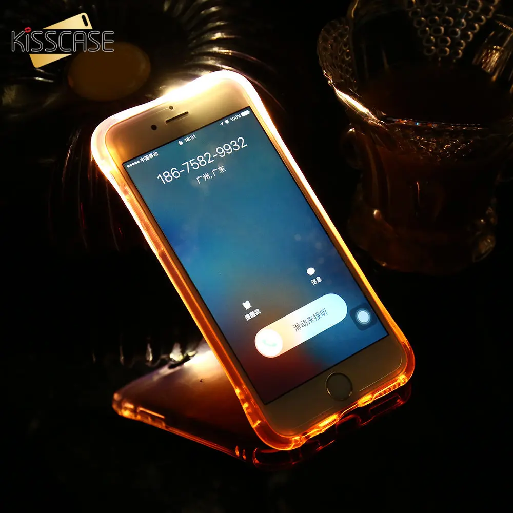 Чехол KISSCASE LED Light Call для iPhone 7 6 6S Plus 5 5S SE чехол s противоударный силиконовый