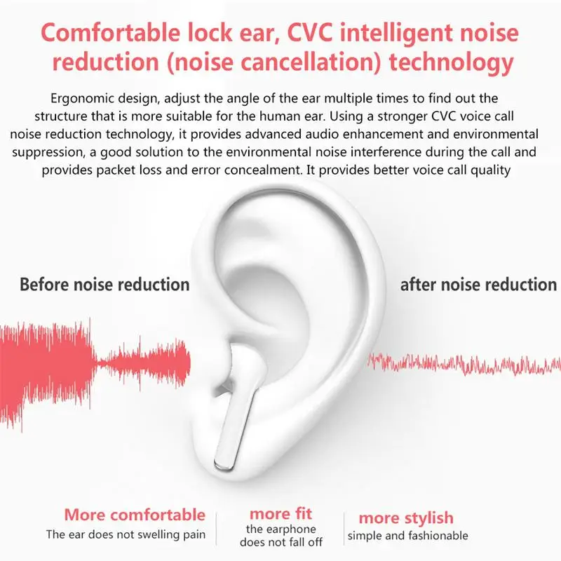 Беспроводной Bluetooth правое ухо Touch наушники С микрофоном Шум снижение стерео