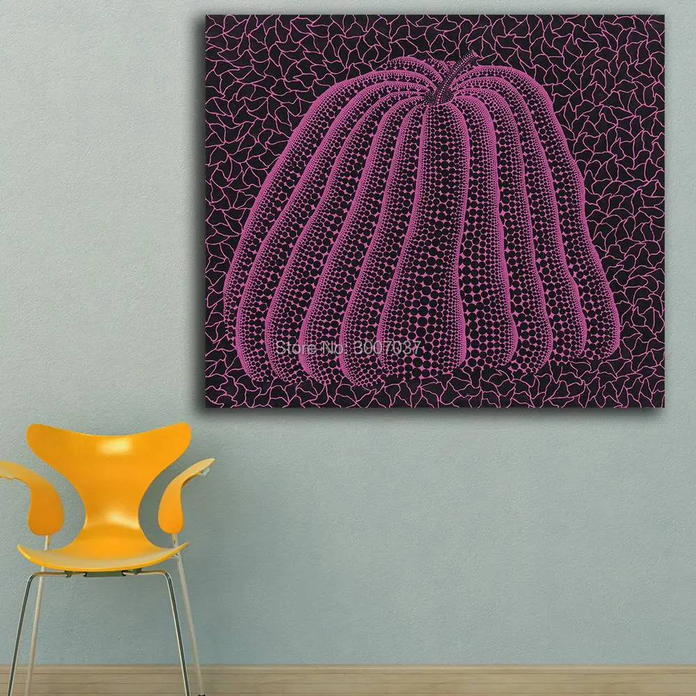 Free Shipping Wall Art Kusama Yayoi PUMPKIN II Painting For Living Room Home Decoration Oil On Canvas | Дом и сад