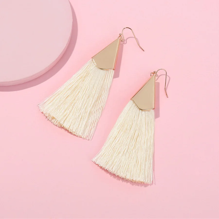 Fashion Jewelry Boho Tassel Earrings Women 2018 Brightness Gold Color Alloy Wide Fringed Drop Brincos oorbellen aretes | Украшения и