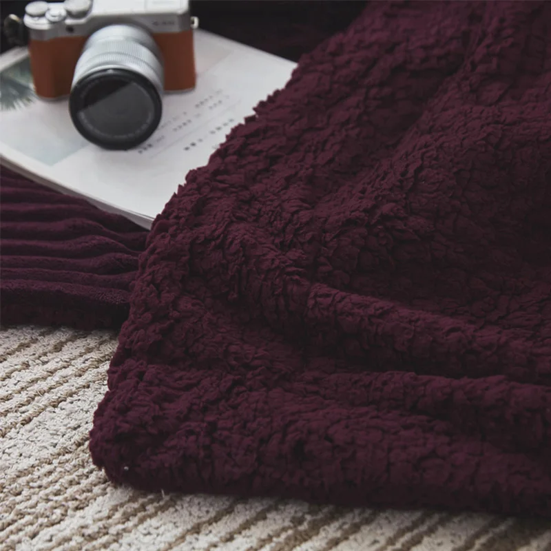 Зимнее шерстяное одеяло супер мягкое Флисовое одноцветное двустороннее