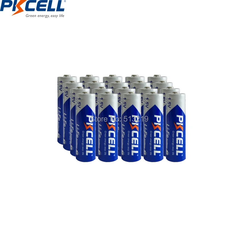 20 шт. литий железные аккумуляторы PKcell AA 1 5 в FR6 FR14505 3000 мАч первичная батарея для