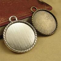 10pcslot 30mm round silver cabochon base tray bezels blank setting supplies for jewelry making findings bracelet pendant