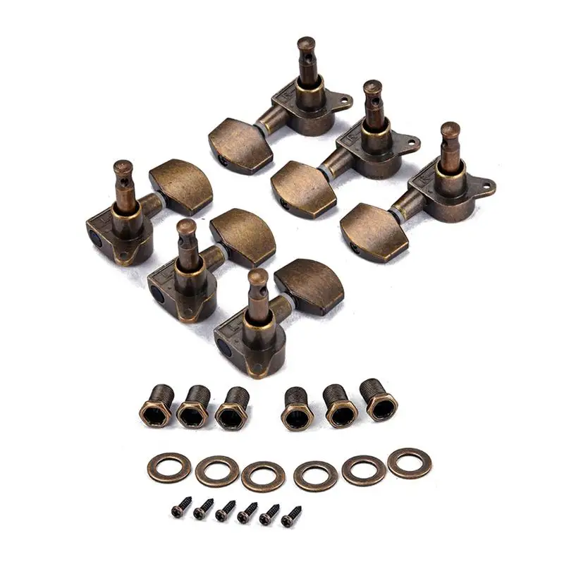 6PCS Bronze Durable 3 Left Right Guitar Tuners String Tuning Pegs Machine Head Set for Acoustic Electric | Спорт и развлечения
