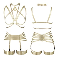 body harness bra hollow out strap tops chest cage belt sexy lingerie garter stockings suspender punk gothic adjust dance rave