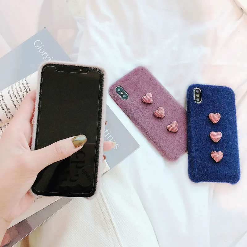Xindiman 2019 плюшевый чехол для телефона iphone 7 plus 8 Чехлы теплые модные Капа i Phone Case 6 6s
