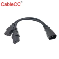 cablecc cy single c14 to dual 5 15r short power y type splitter adapter cable cord