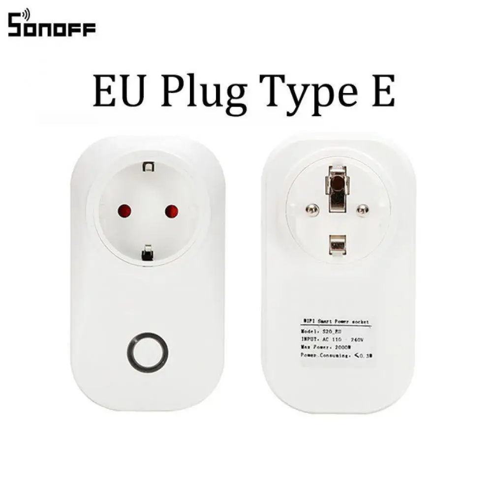 Интеллектуальный выключатель света Sonoff S20 EU UK US штекер Wi Fi розетка с выключателем