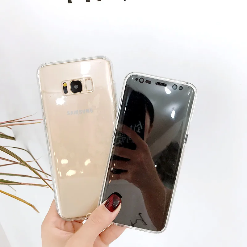 KISSCASE 360 полный защитный чехол для телефона samsung Note 8 9 S8 S9 S6 S7 Plus прозрачный корпус A3