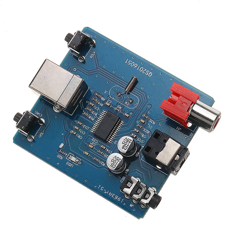LEORY 1 шт. 3 5 мм PCM2704 аудио hi fi модуль DAC USB в S/PDIF звуковая карта декодер плата