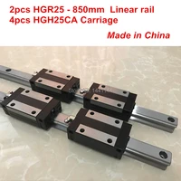 hgr25 linear guide 2pcs hgr25 850mm 4pcs hgh25ca linear block carriage cnc parts