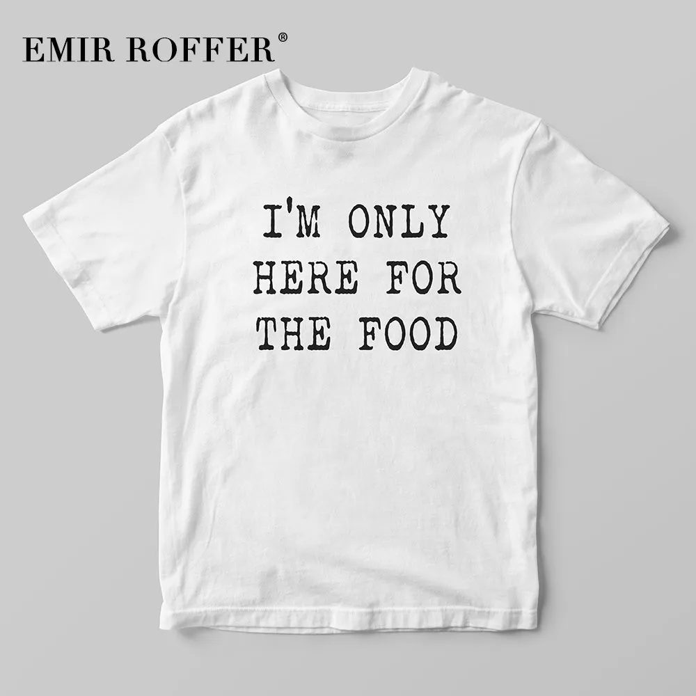 EMIR ROFFER I'M ONLY HERE для еды Забавные футболки женские белые хлопковые базовые Femme