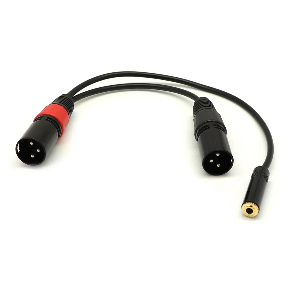 Top Deals 3.5mm socket (female) to 2x XLR male 20cm |