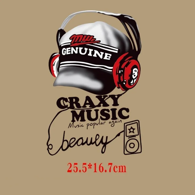 Fine Iron On Music Hats Patches For Kids Clothing Dresses DIY Accessory Thermal Transfer Printer Stickers Applique Heat Press | Дом и сад