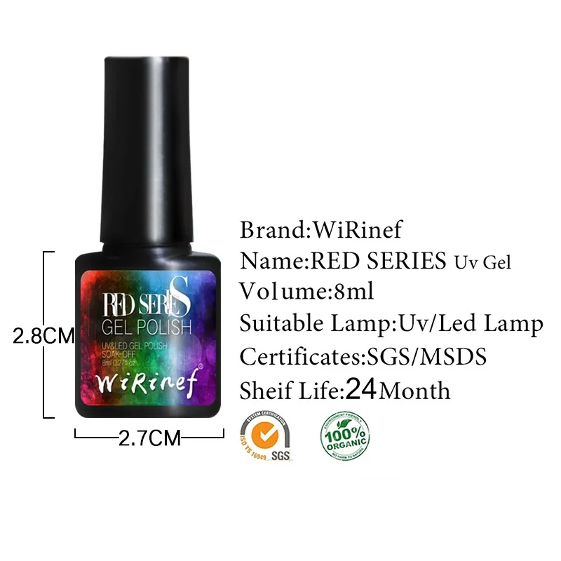 WiRinef 8 мл Неоновые Цвета Гель лак для ногтей 5 цветов зеркальный эффект УФ замочить