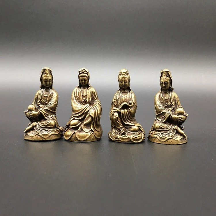 Китайский медный резной Чистый Будда статуя Guan Yin Kwan-yin Bodhisattva изысканные