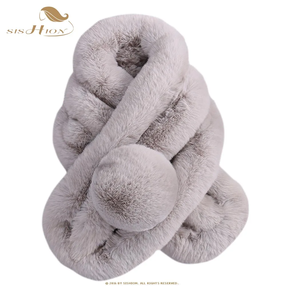 SISHION шарф женский теплый зимний SF0001 роскошный бренд foulard femme натуральный кроличий