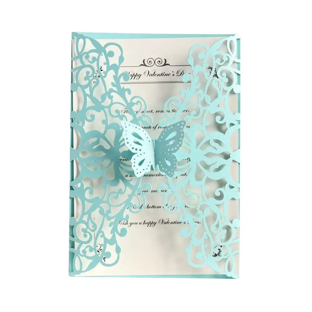 10 шт. свадебные приглашения с лазерной резкой и бабочкой в европейском стиле