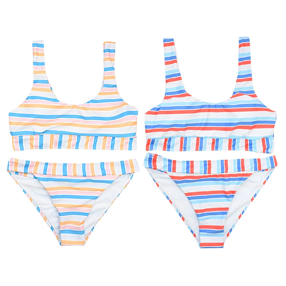 Глубокий круглый вырез открытая спина мягкий красочные полосы печати с низкой