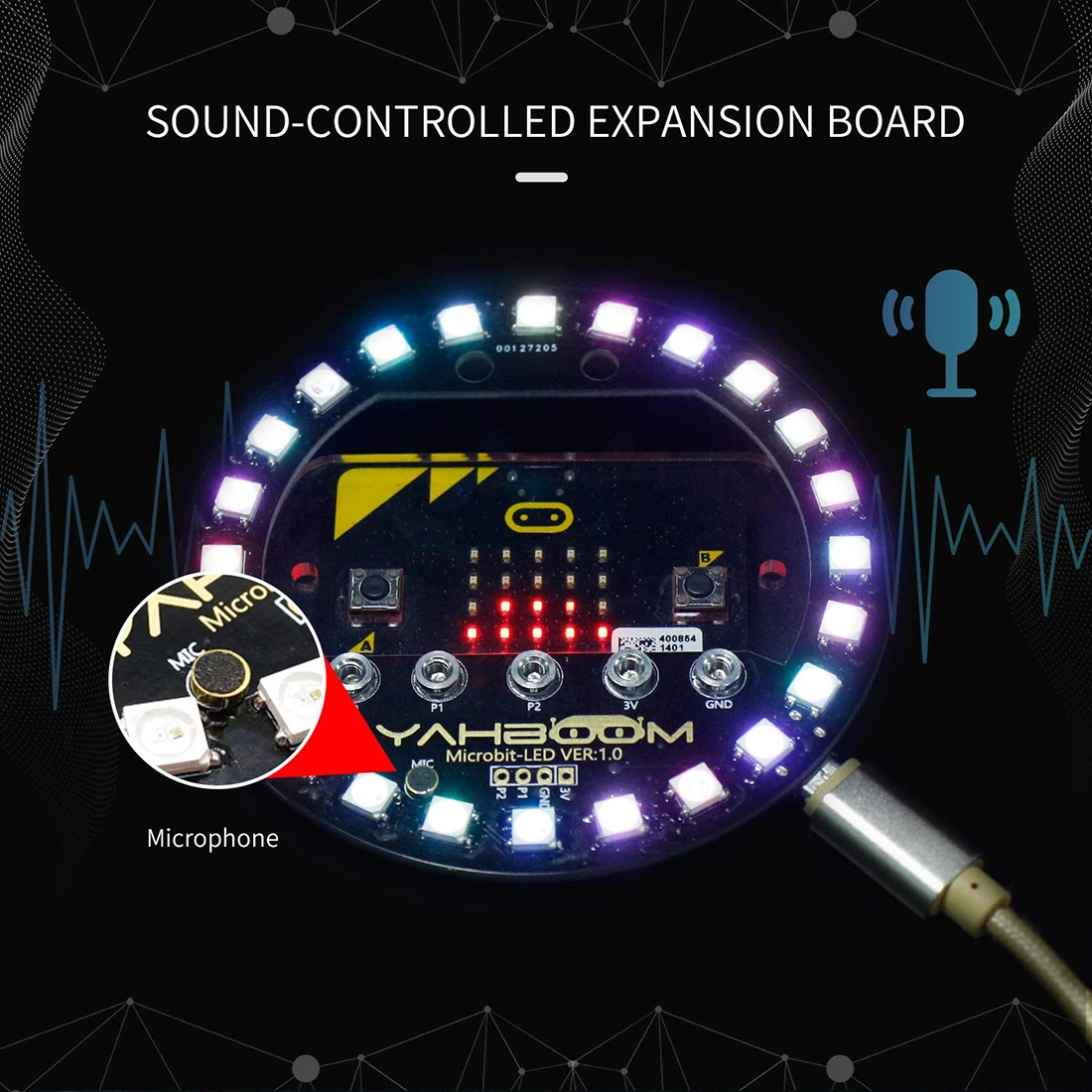 Плата расширения программируемая Micro:Bit Halo совместимая с Arduino голосовое