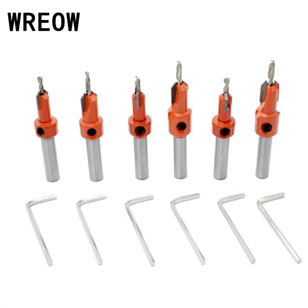 

New 8mm-10mm Flute Screws Steel Countersink Drill Bit Drilling Carpentry Press Set Woodworking Tool Round Shank Power Tools
