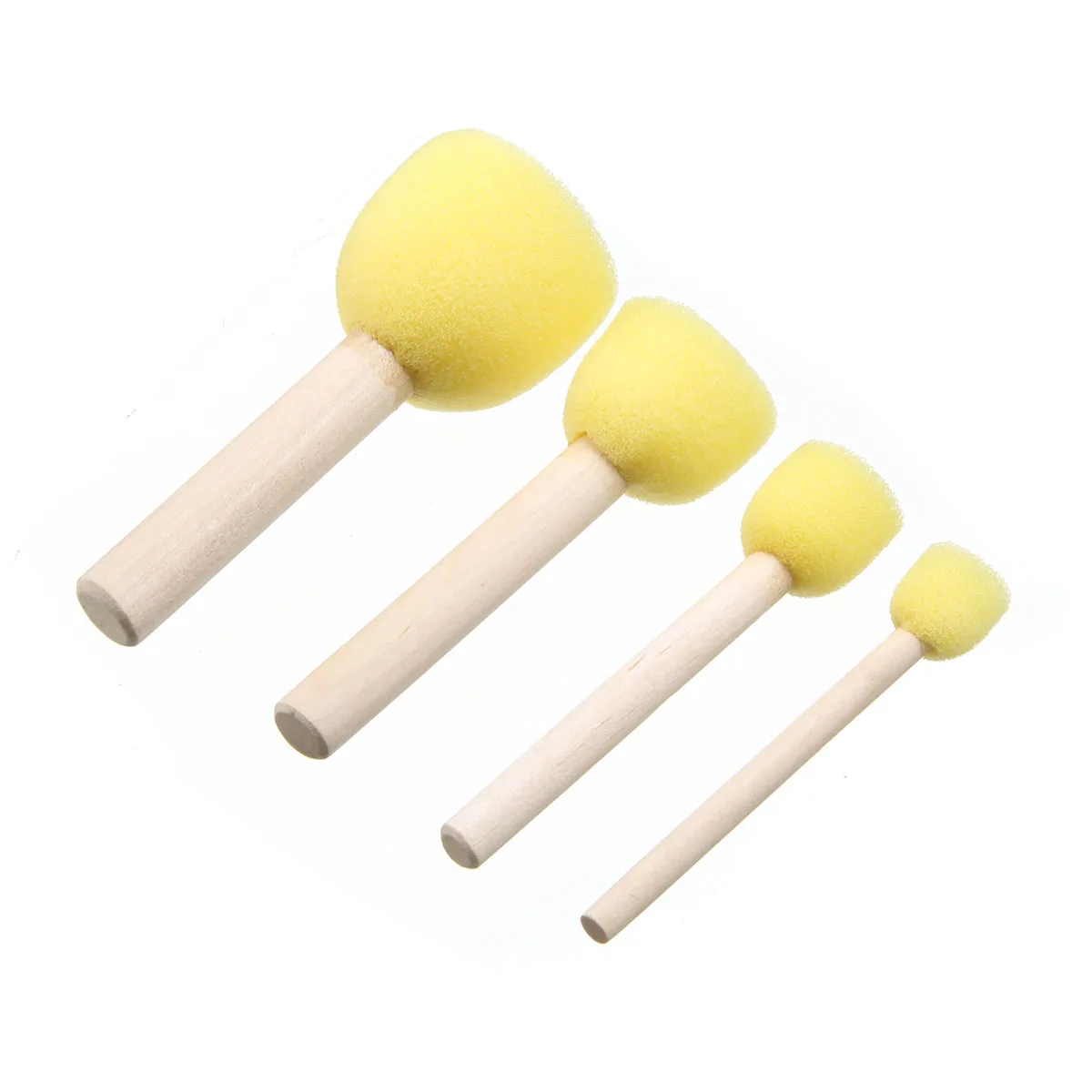 20Pcs Round Stencil Sponge Wooden Handle Foam Brush Furniture Art Crafts Painting Tool Seal For DIY Kids Supplies|Чистящие щетки| |