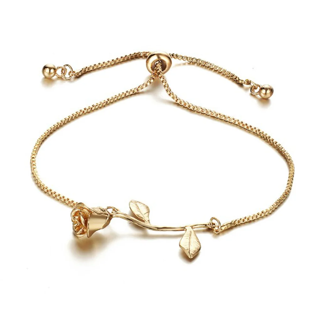 Женский браслет с подвеской в виде Розы из хирургической стали украшением